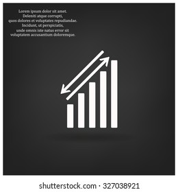 chart with green and red arrows. icon. vector design