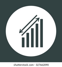 chart with green and red arrows. icon. vector design