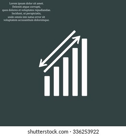chart with green and red arrows. icon. vector design