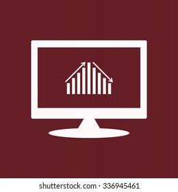 chart with green and red arrows. icon. vector design