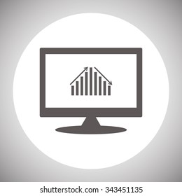 chart with green and red arrows. icon. vector design