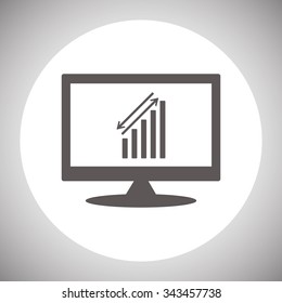 chart with green and red arrows. icon. vector design