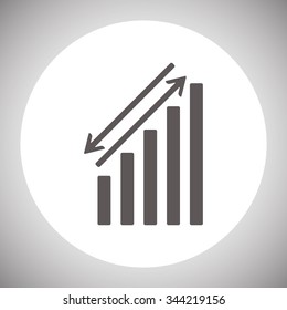 chart with green and red arrows. icon. vector design