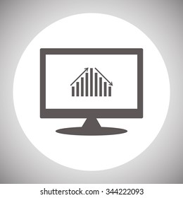 chart with green and red arrows. icon. vector design
