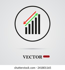 chart with green and red arrows,  vector, EPS 10