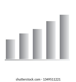 chart growing bar icon on white background. flat style. chart growing bar icon for your web site design, logo, app, UI. bar chart symbol. gray business graph sign. 