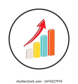 chart growing icon. flat illustration of chart growing vector icon. chart growing sign symbol