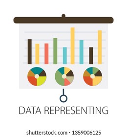 chart growing presentation icon - rising graph for business income and profit growth monthly vector eps 10