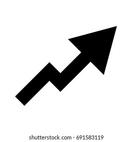 Chart of  growth with arrow up icon .