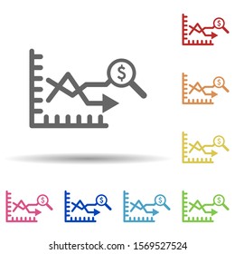 Chart, growth, financing in multi color style icon. Simple glyph, flat vector of business icons for ui and ux, website or mobile application
