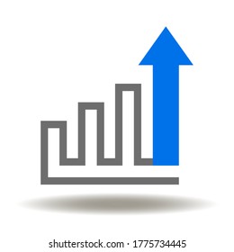 Chart Growth Icon Vector. Analysis Data Statistics Report Logo.