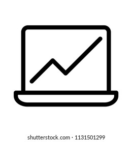 chart growth laptop 