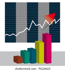 Chart the growth of our business. Vector illustration