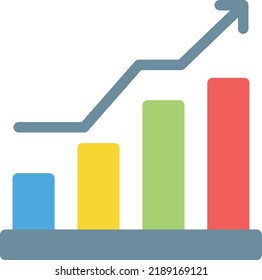 chart growth Vector illustration on a transparent background.Premium quality symbols.Stroke vector icon for concept and graphic design.