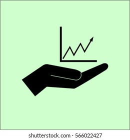 Chart in the hand icon, statictics vector illustration