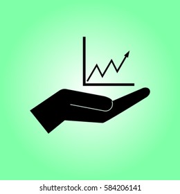Chart in the hand icon, statictics vector illustration