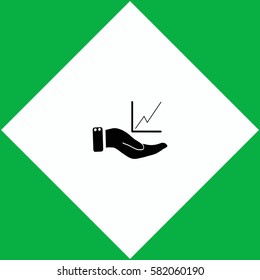 Chart with hand  icon Vector design.