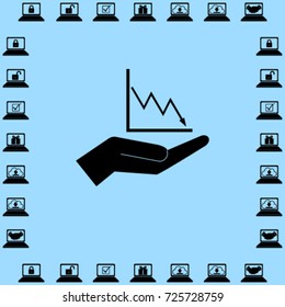 Chart in the hand,  statictics vector illustration