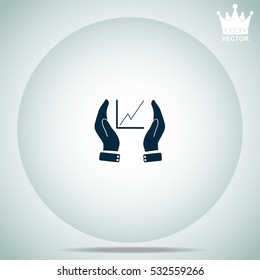 Chart with hand  vector illustration.