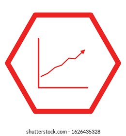 Chart and hexagon on white