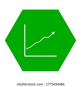 Chart and hexagon on white