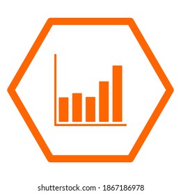 Chart and hexagon on white