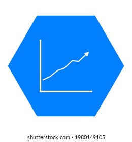 Chart and hexagon on white