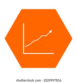 Chart and hexagon on white