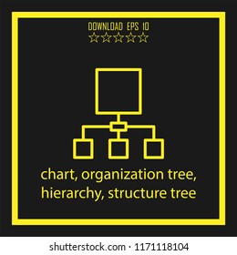 chart, hierarchy, stucture tree  vector icon