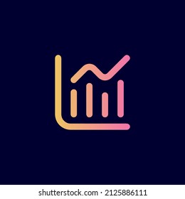 Chart Histogram Icon Design. Vector Template Logo Icon.