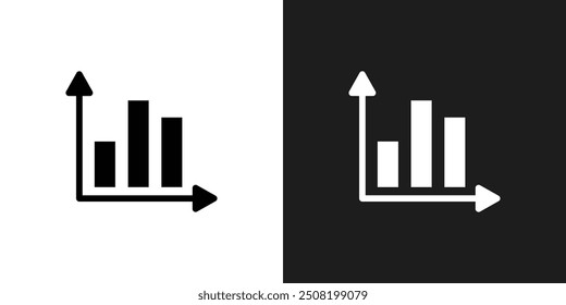 Chart histogram icon logo set vector
