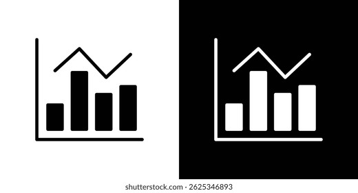 Chart histogram icon simple line vector. Symbol, logo.