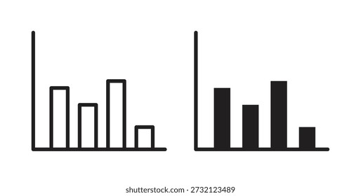Diagramm-Histogramm-Symbol. Vektorgrafik, flach und Strich
