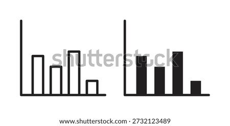 Chart histogram icon. Vector illustration, flat and stroke