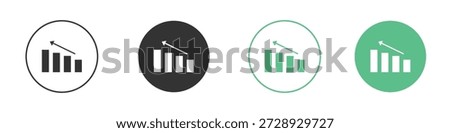 Chart histogram icons concepts. black sign set