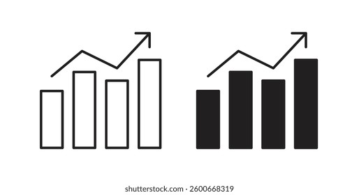 Chart histogram icons graphics set vectors