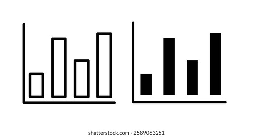 Chart histogram icons thin line illustrations designs