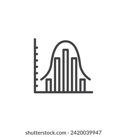 Chart histogram line icon. linear style sign for mobile concept and web design. Bar chart histogram outline vector icon. Symbol, logo illustration. Vector graphics