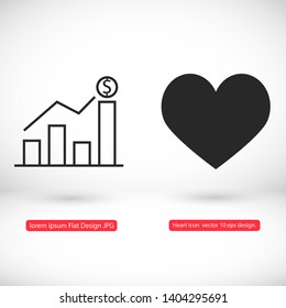 chart icon 10 EPS. lorem ipsum Flat Design JPG