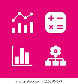 chart icon. 4 chart set with analytics, organization, business and finance and graph vector icons for web and mobile app