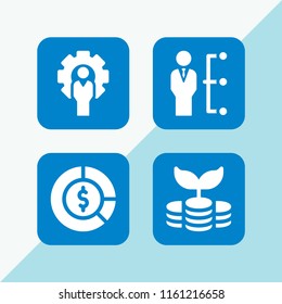 chart icon. 4 chart set with business and finance, manager and investment vector icons for web and mobile app