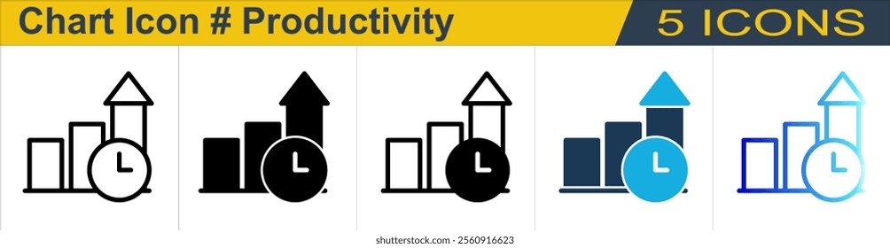 Chart icon with 5 styles (Outline, Solid, Mixed, Duo Tone and Line Gradient)