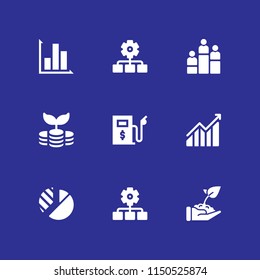 chart icon. 9 chart set with graph, diagram, business and finance and rank vector icons for web and mobile app