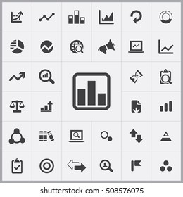 icono de gráfico. análisis, iconos de investigación conjunto universal para web y móvil