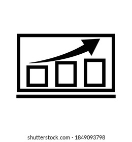 Chart icon, arrow go up, bar graph. line style icon. business icon. Design template vector