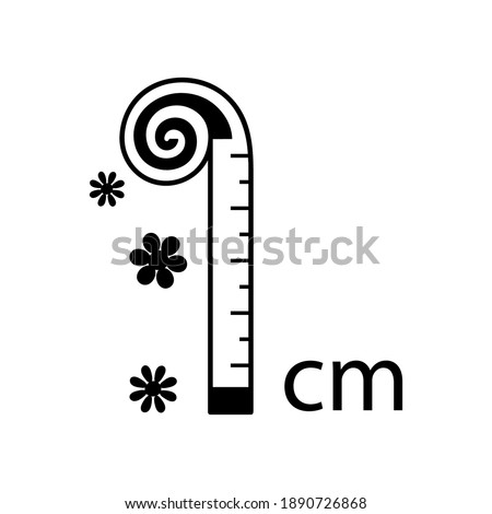 Chart icon. Birth Stats icon for Birth Announcement design. Height measurement symbol centimeters. Baby Stats element. Vector illustration for decorating albums, metrics and invitation cards for baby.