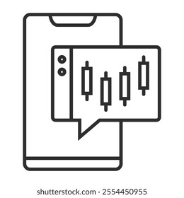 Chart icon, Bitcoin symbol outline icon, editable vector illustration and transparent graphic element. Isolated on white background