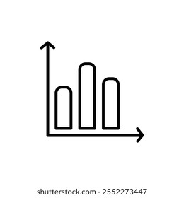 Chart icon black and white vector outline sign