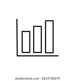 Chart icon black and white vector sign