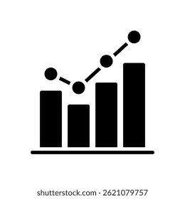 Ícone de gráfico para visualização de dados de negócios - vetor gráfico de infográfico, design de análise, conceito de relatório financeiro. Ícone de Glifo